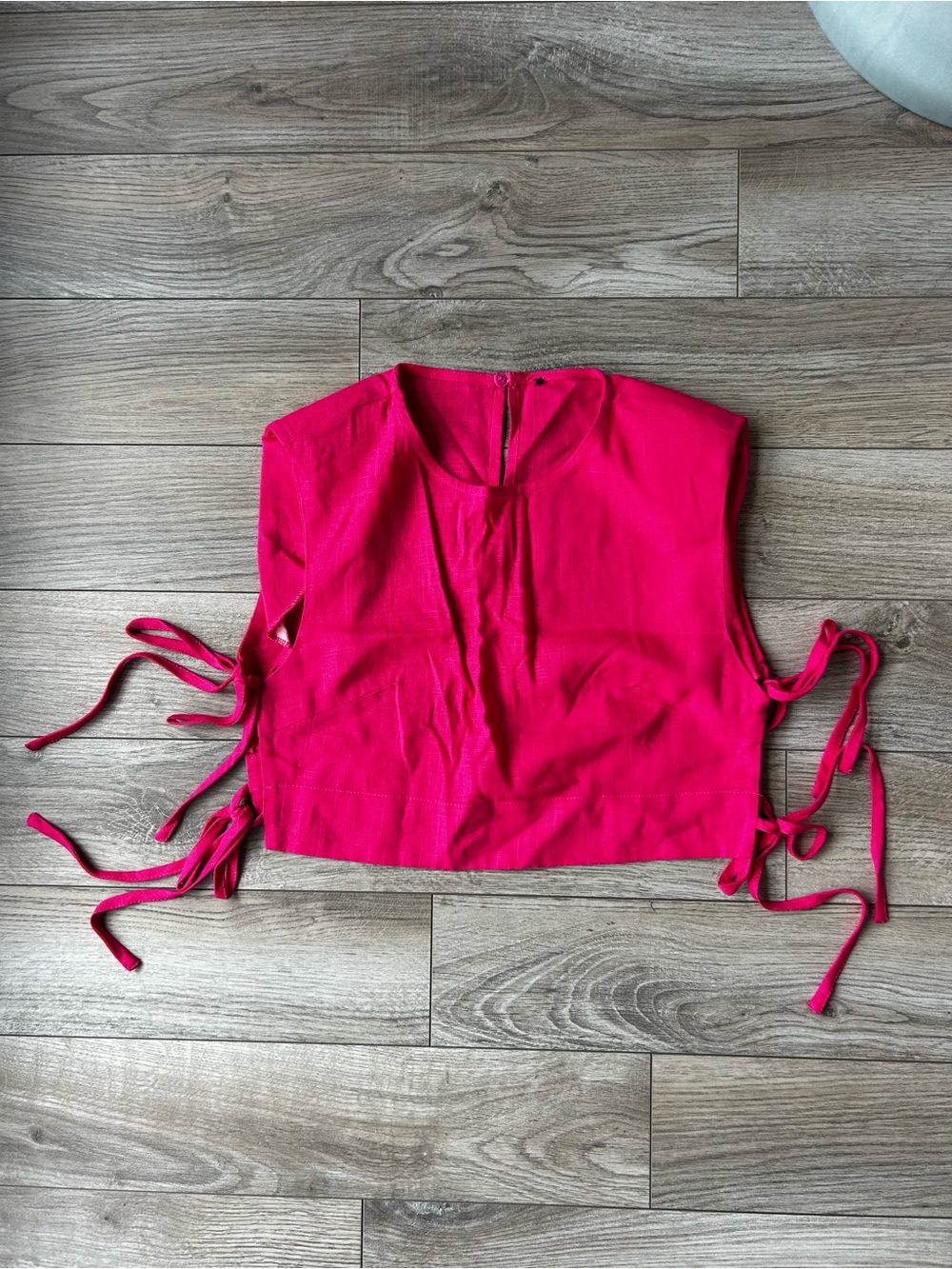 Women’s Hot Pink Tie-Side Sleeveless Top
